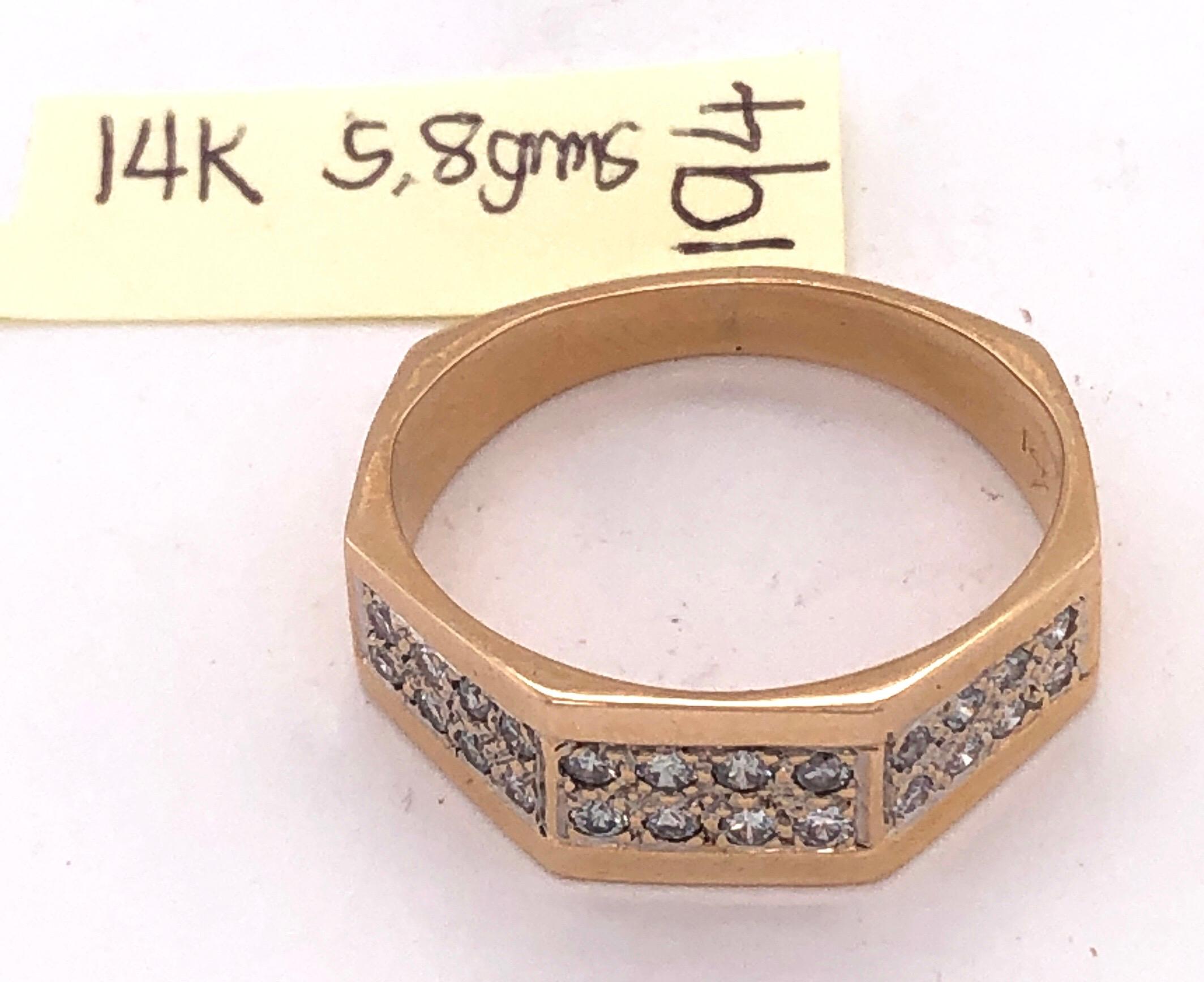 14 Karat Yellow Gold Fashion Ring with Diamonds For Sale 6