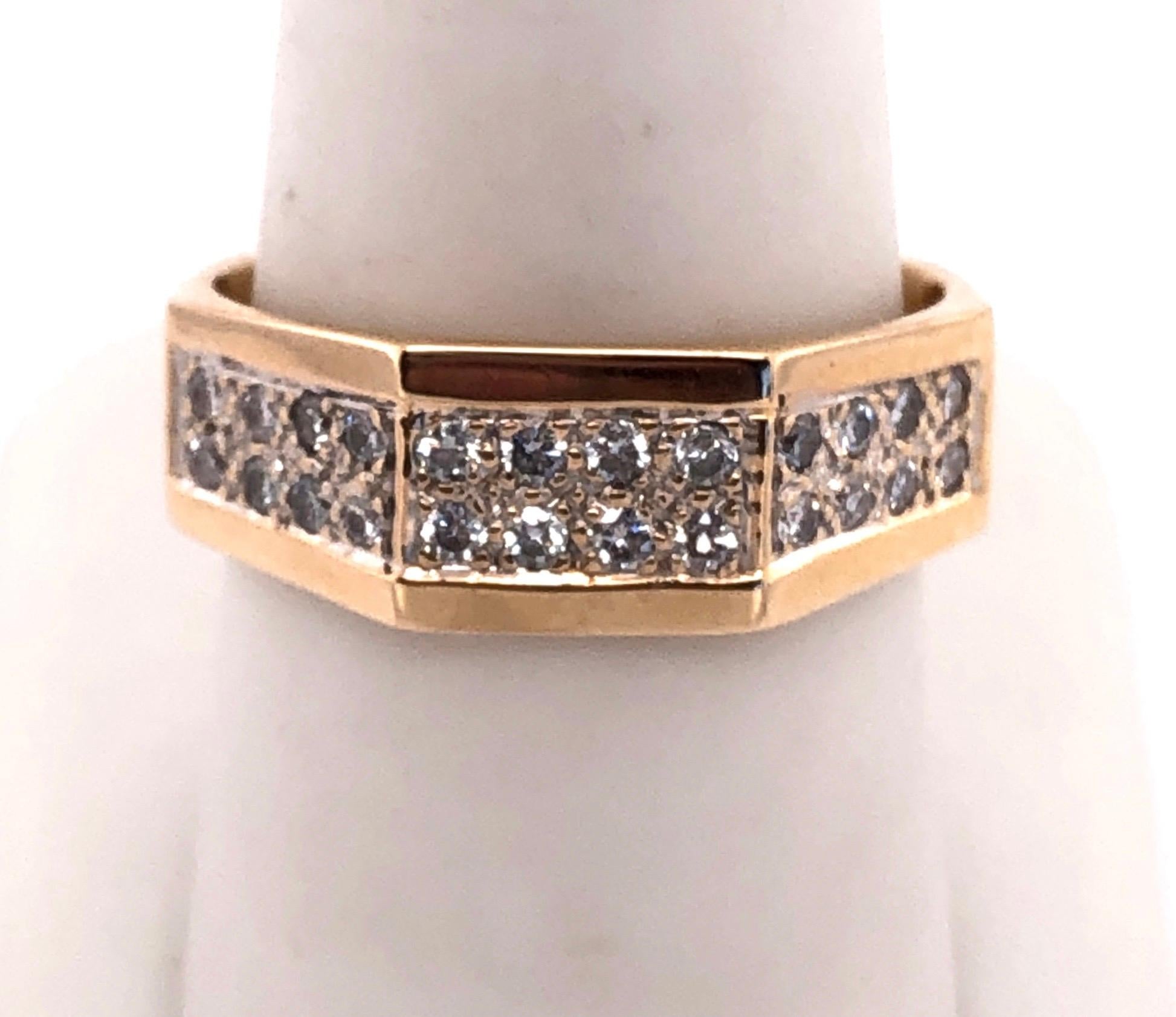 14 Karat Yellow Gold Fashion Ring with Diamonds 
5.8 grams total weight Ring Size 8.5