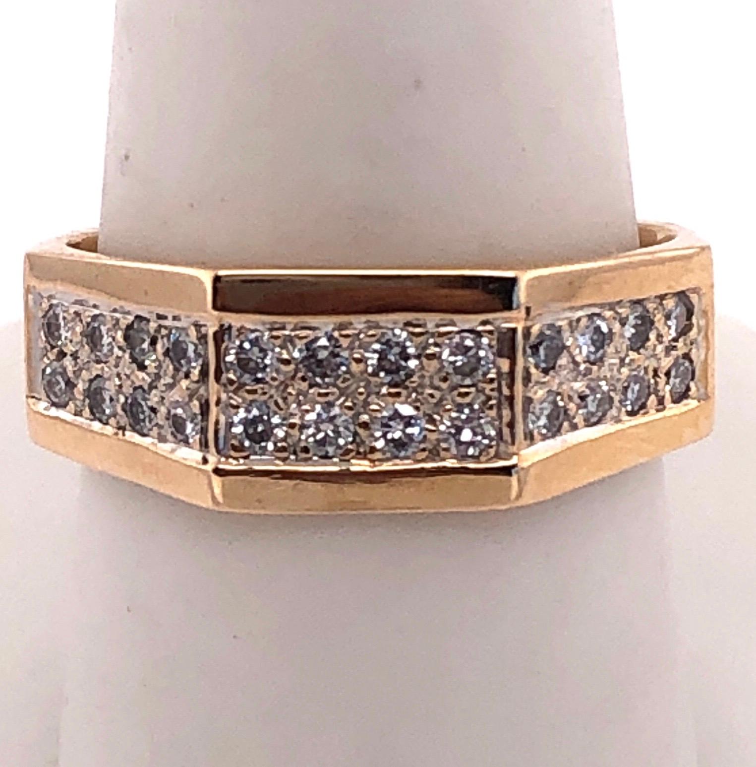 14 Karat Yellow Gold Fashion Ring with Diamonds In Good Condition For Sale In Stamford, CT