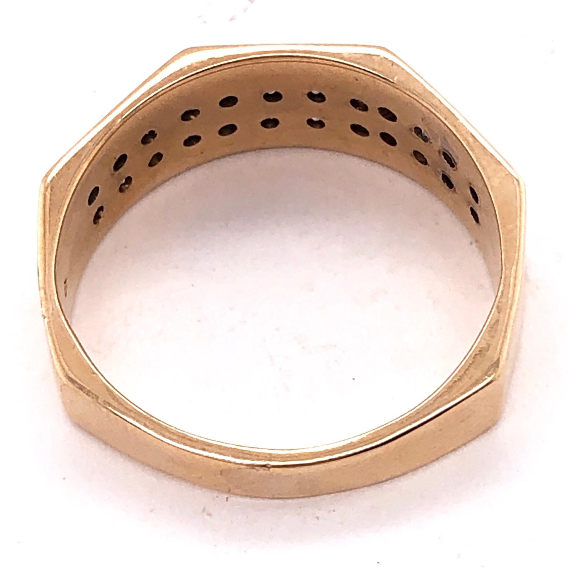 14 Karat Yellow Gold Fashion Ring with Diamonds For Sale 8