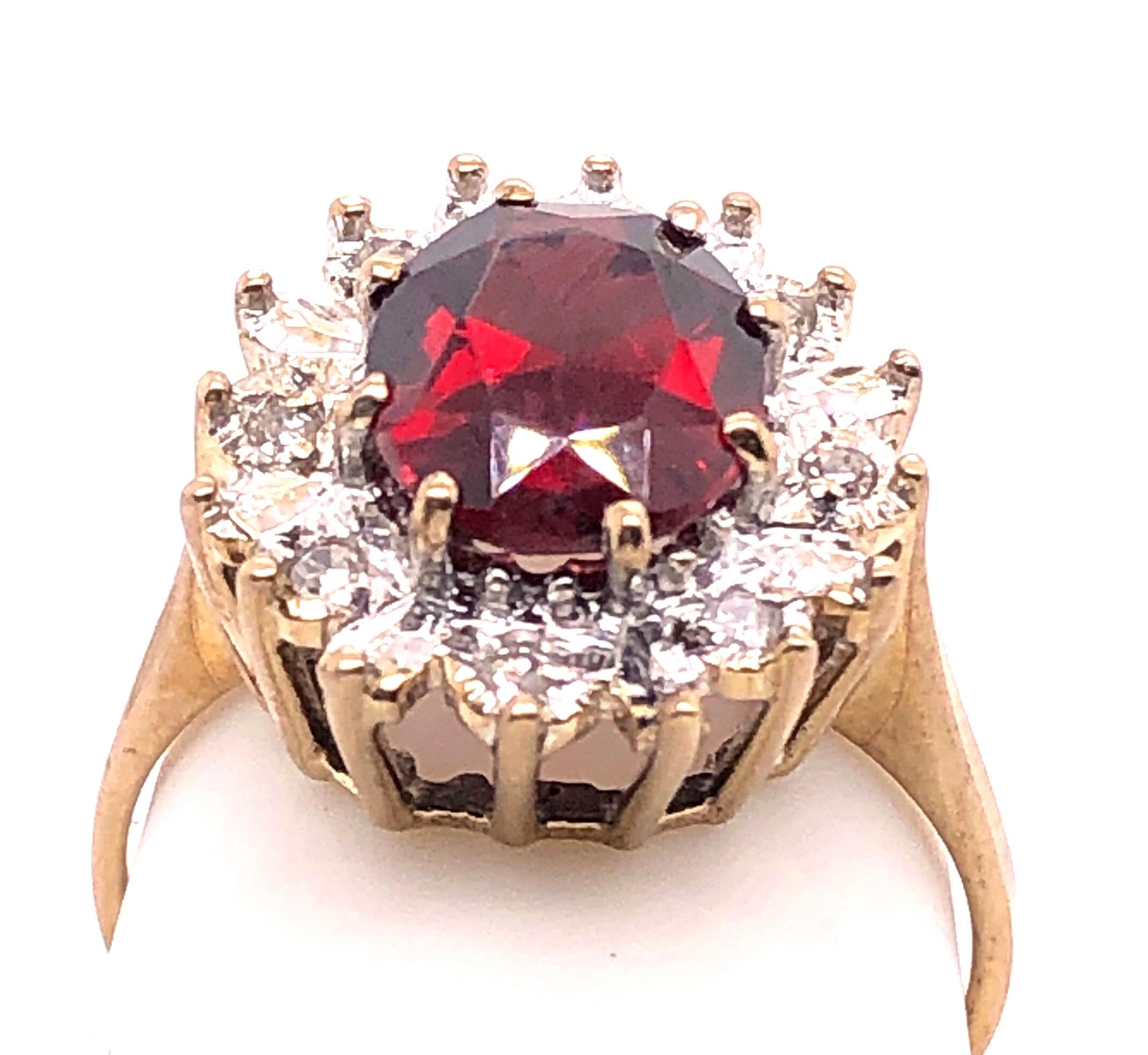 Modern 14 Karat Yellow Gold Fashion Ring with Ruby and Diamonds For Sale