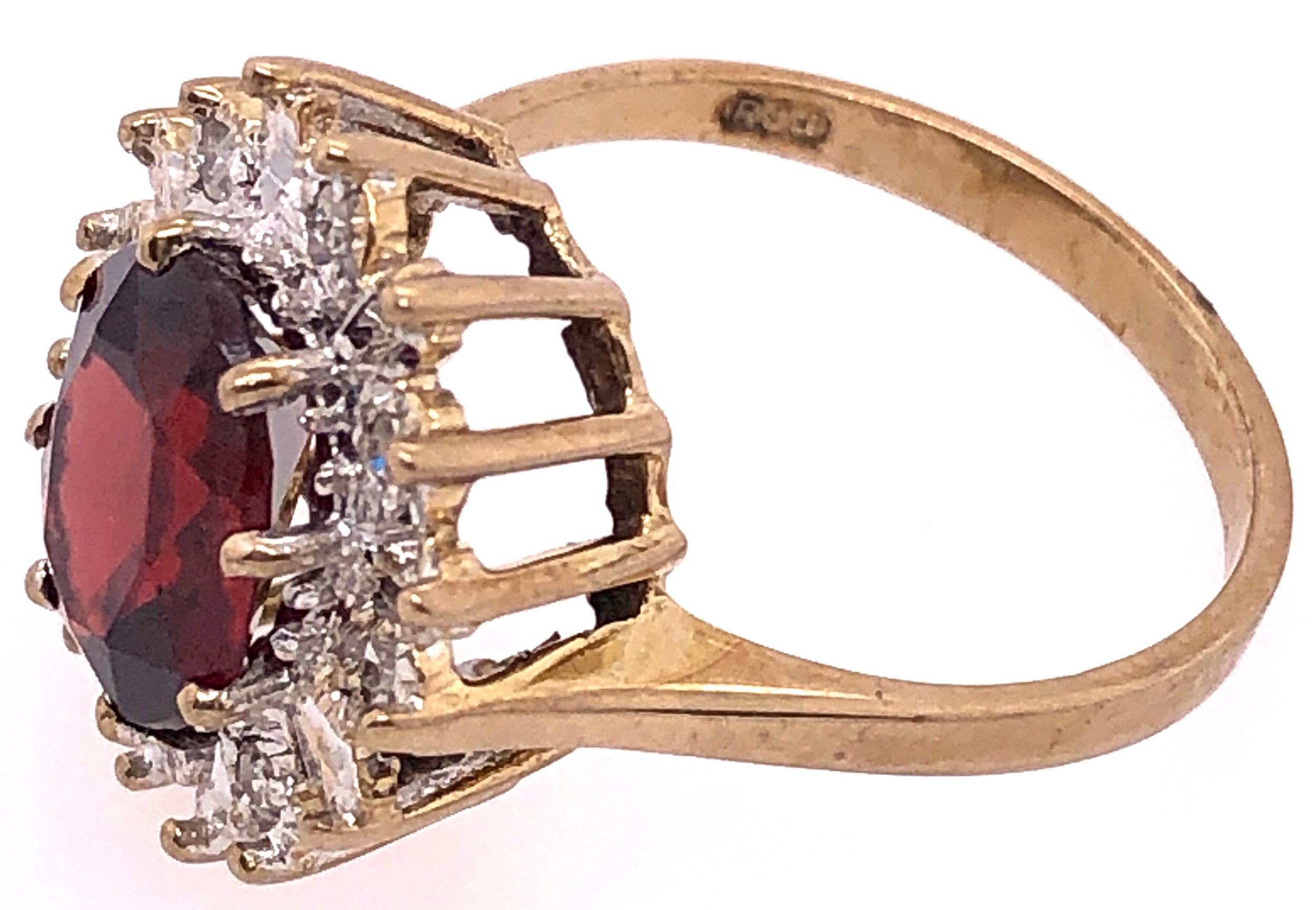 14 Karat Yellow Gold Fashion Ring with Ruby and Diamonds In Good Condition For Sale In Stamford, CT