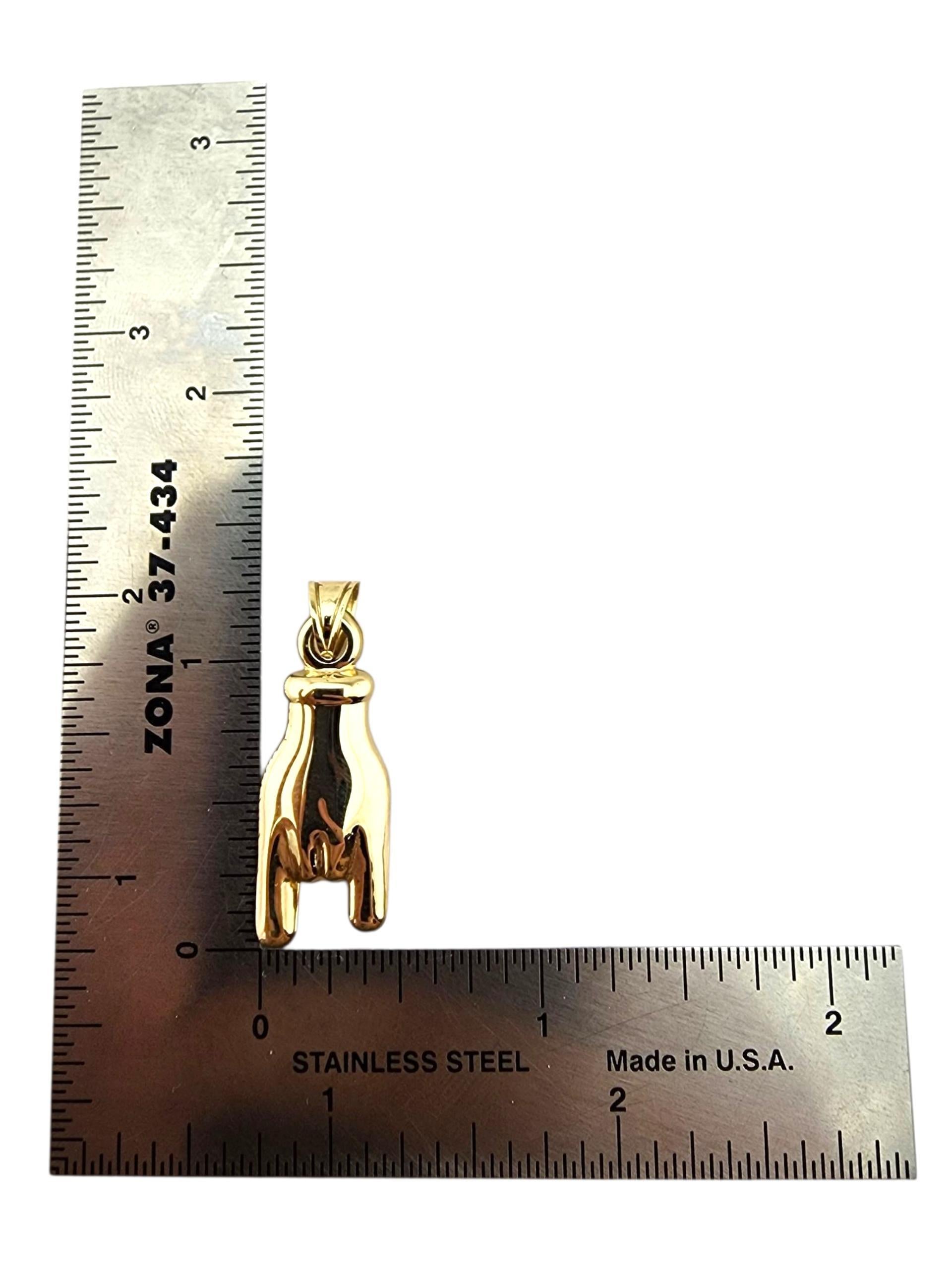 Pendentif en or jaune 14 carats Figa Good Luck Hand #23291 en vente 2