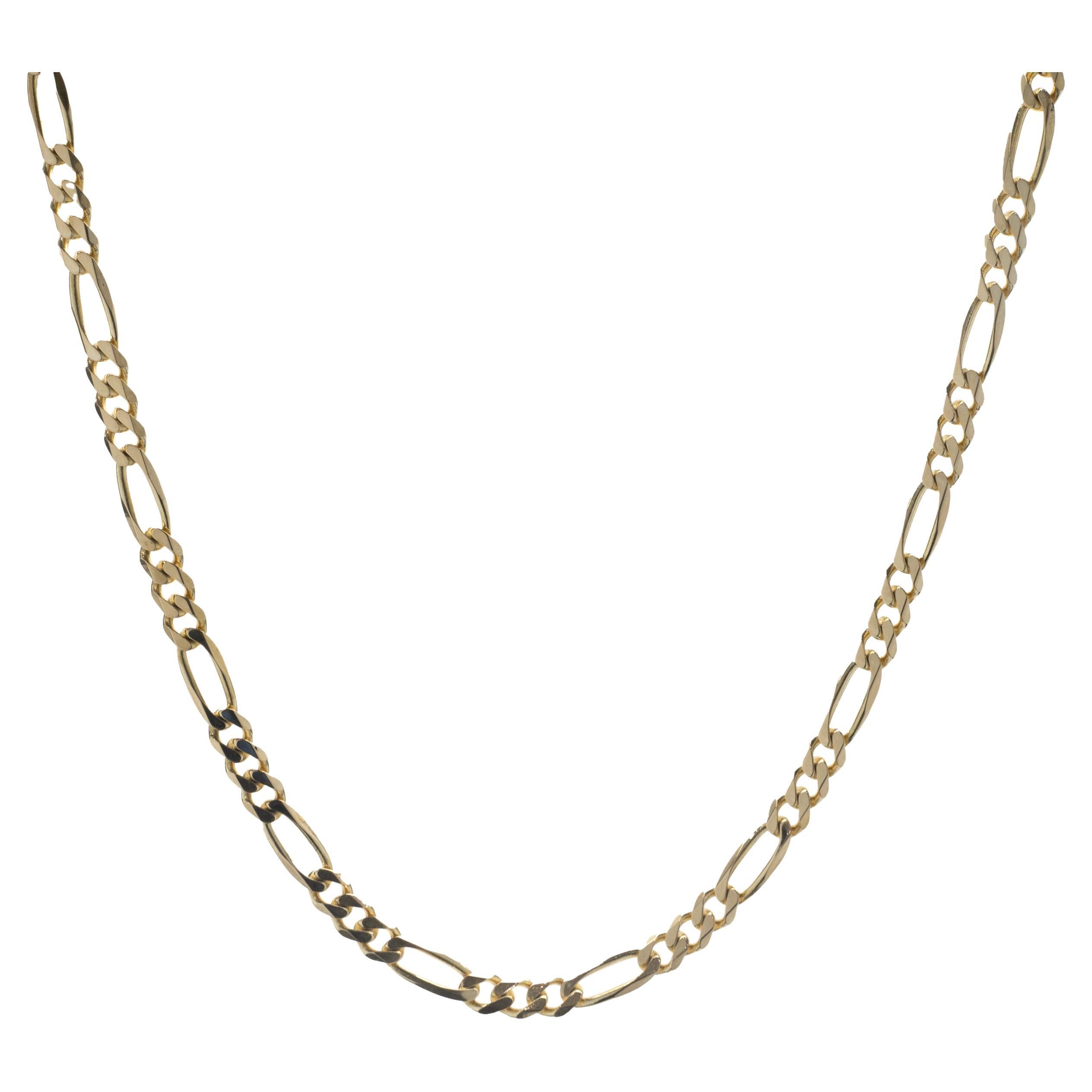 14 Karat Yellow Gold Figaro Chain Necklace