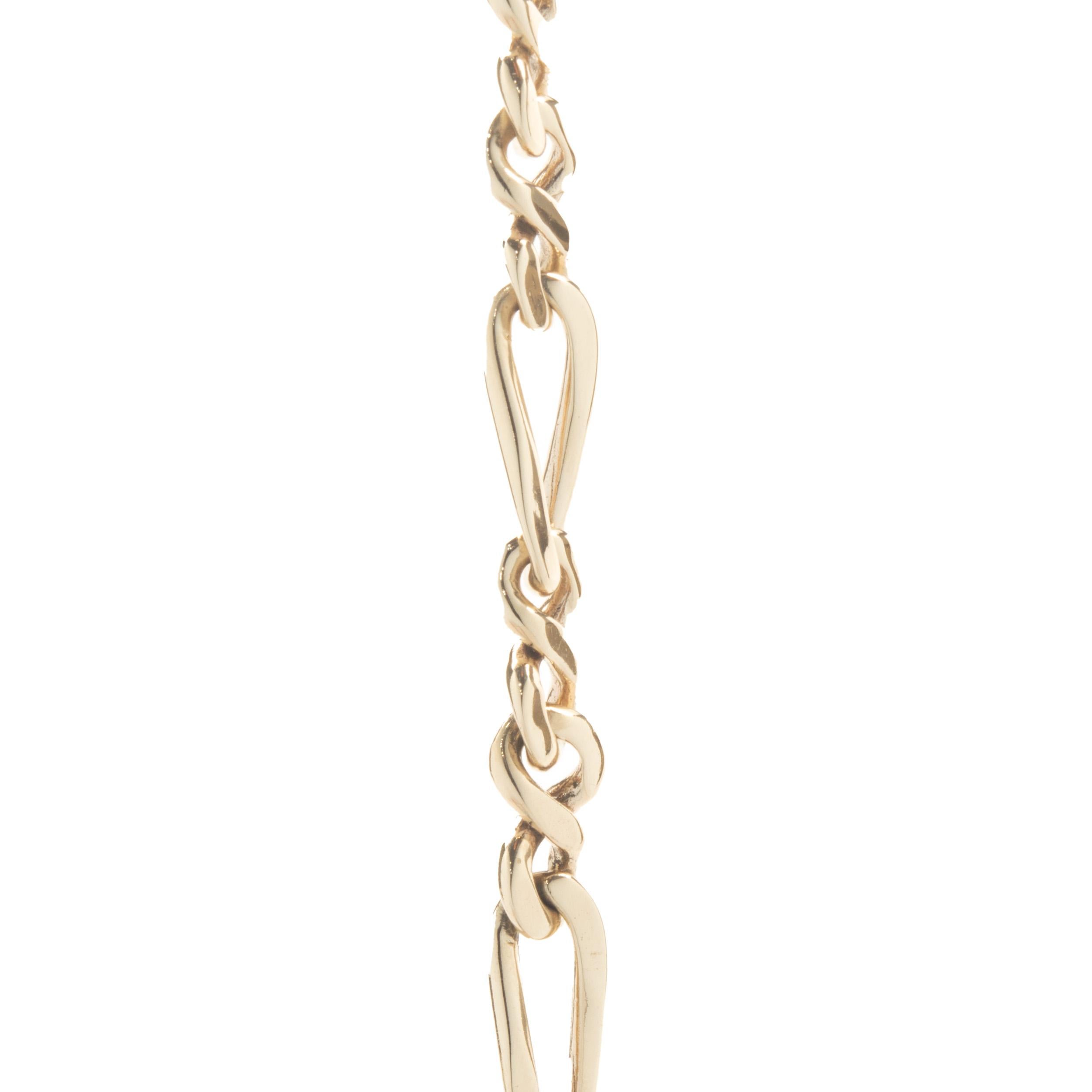 Figaro-Gliederarmband aus 14 Karat Gelbgold für Damen oder Herren