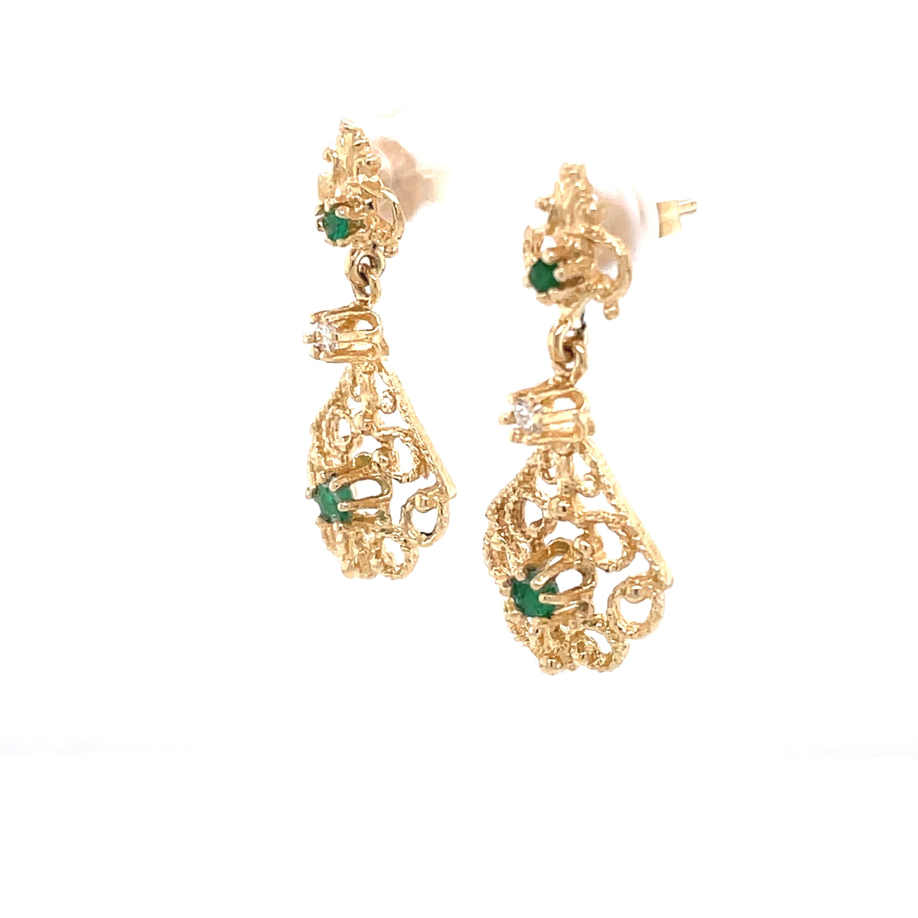 gold danglers earrings
