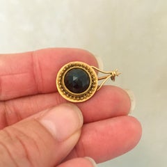 Antique Garnet 14K Gold Cannetille Pin Brooch