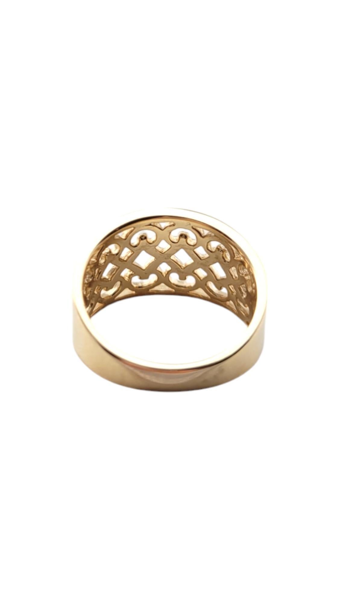 14 Karat Yellow Gold Filigree Ring Band Size 6 #20904 In Good Condition For Sale In Washington Depot, CT