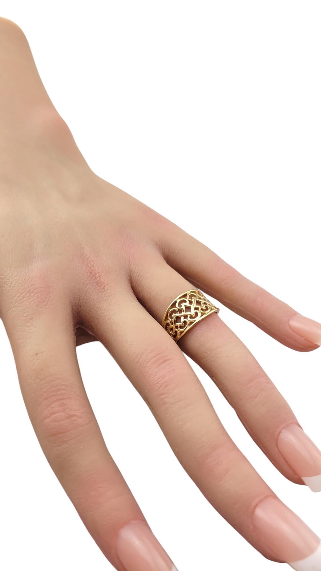 Women's 14 Karat Yellow Gold Filigree Ring Band Size 6 #20904 For Sale