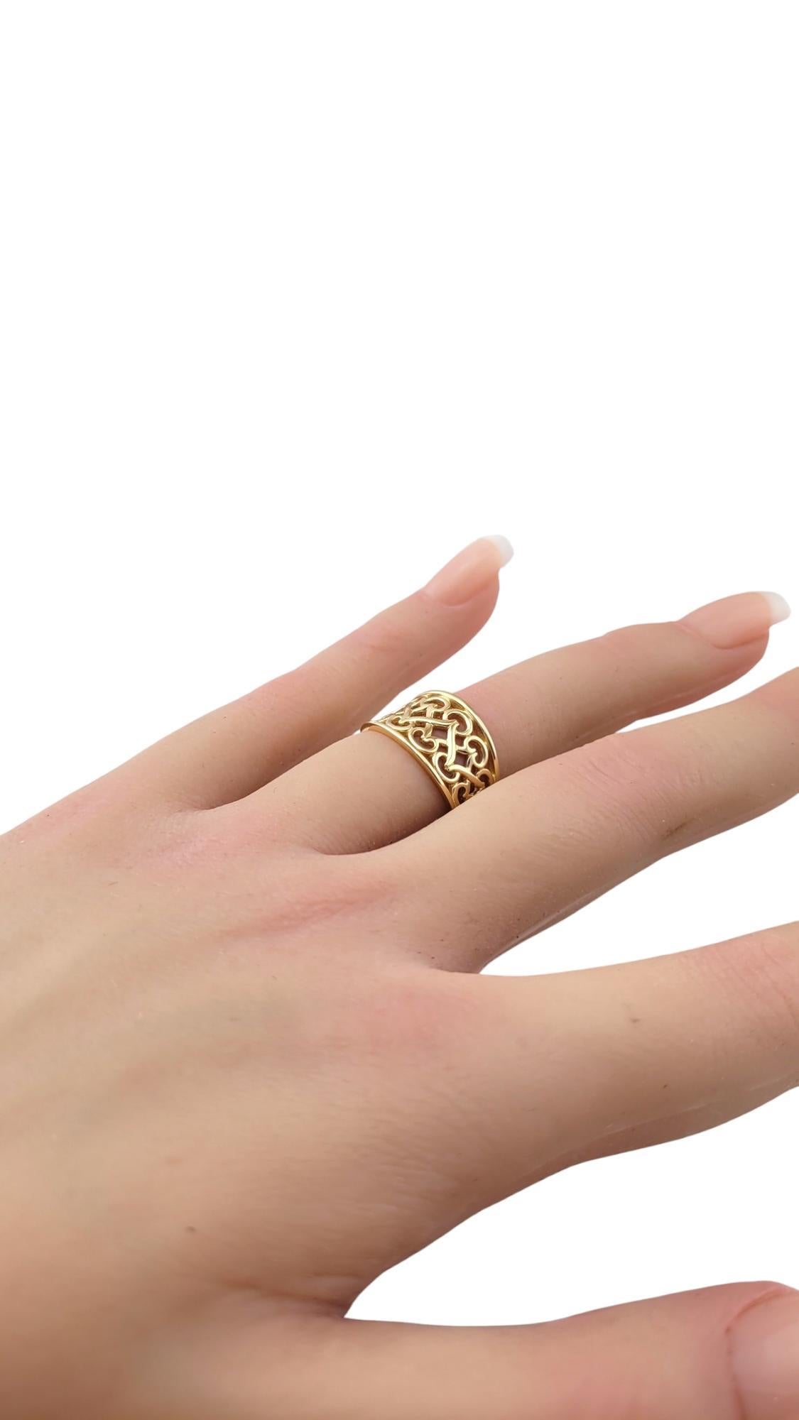 14 Karat Yellow Gold Filigree Ring Band Size 6 #20904 For Sale 1