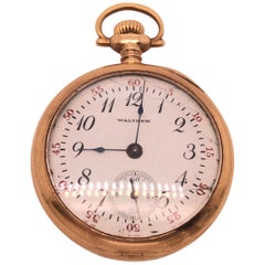 Used 14 Karat Yellow Gold Filled American Waltham Pocket Watch