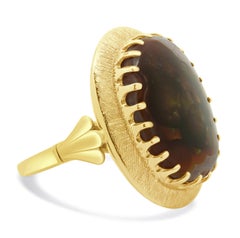 14 Karat Yellow Gold Fire Agate Ring