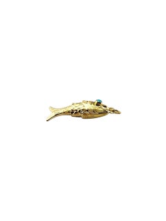 14 Karat Yellow Gold Fish Pendant #23046
