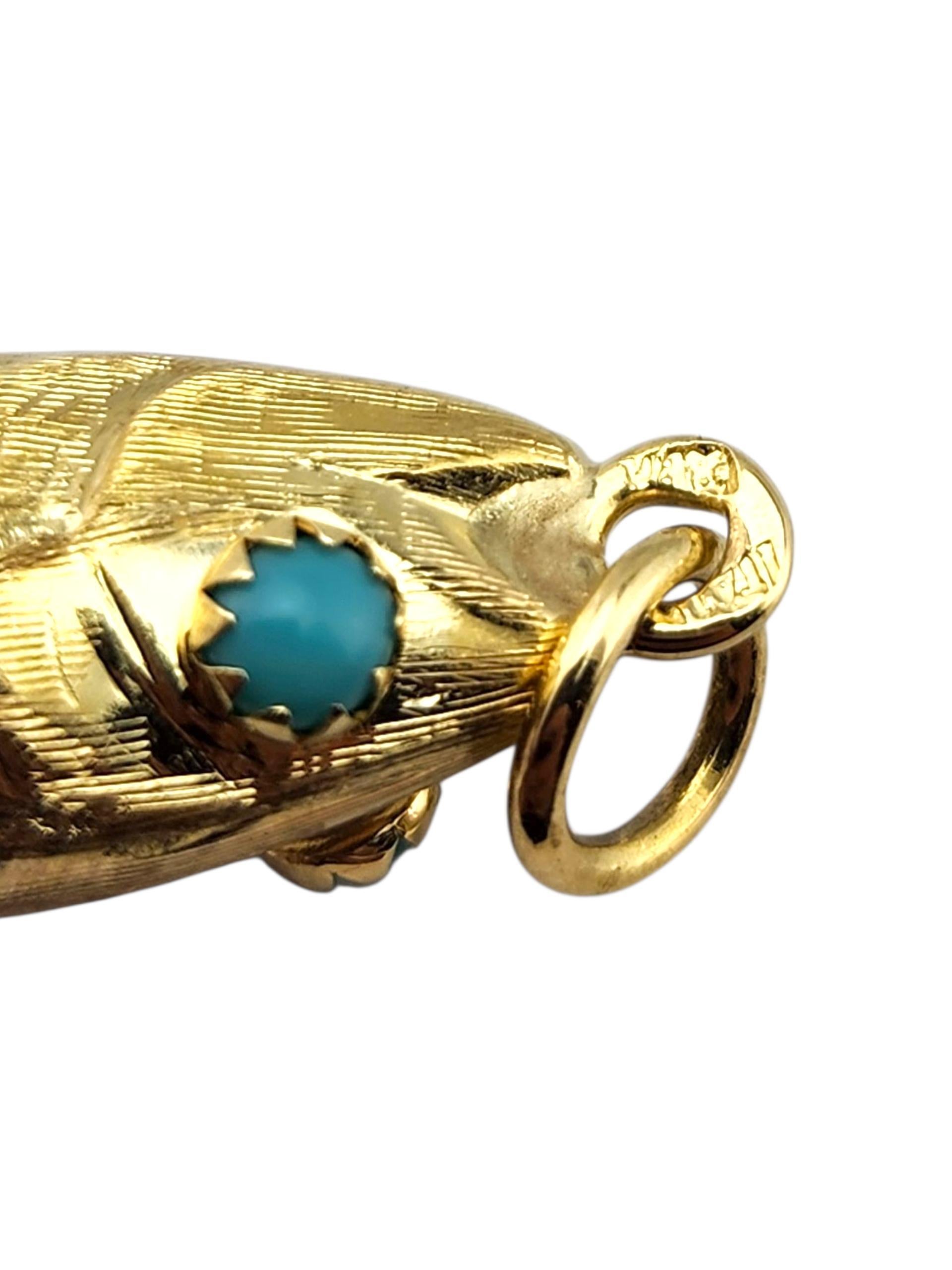 Ciondolo a forma di pesce in oro giallo 14 carati #23046 in vendita 1