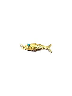Ciondolo a forma di pesce in oro giallo 14 carati #23046