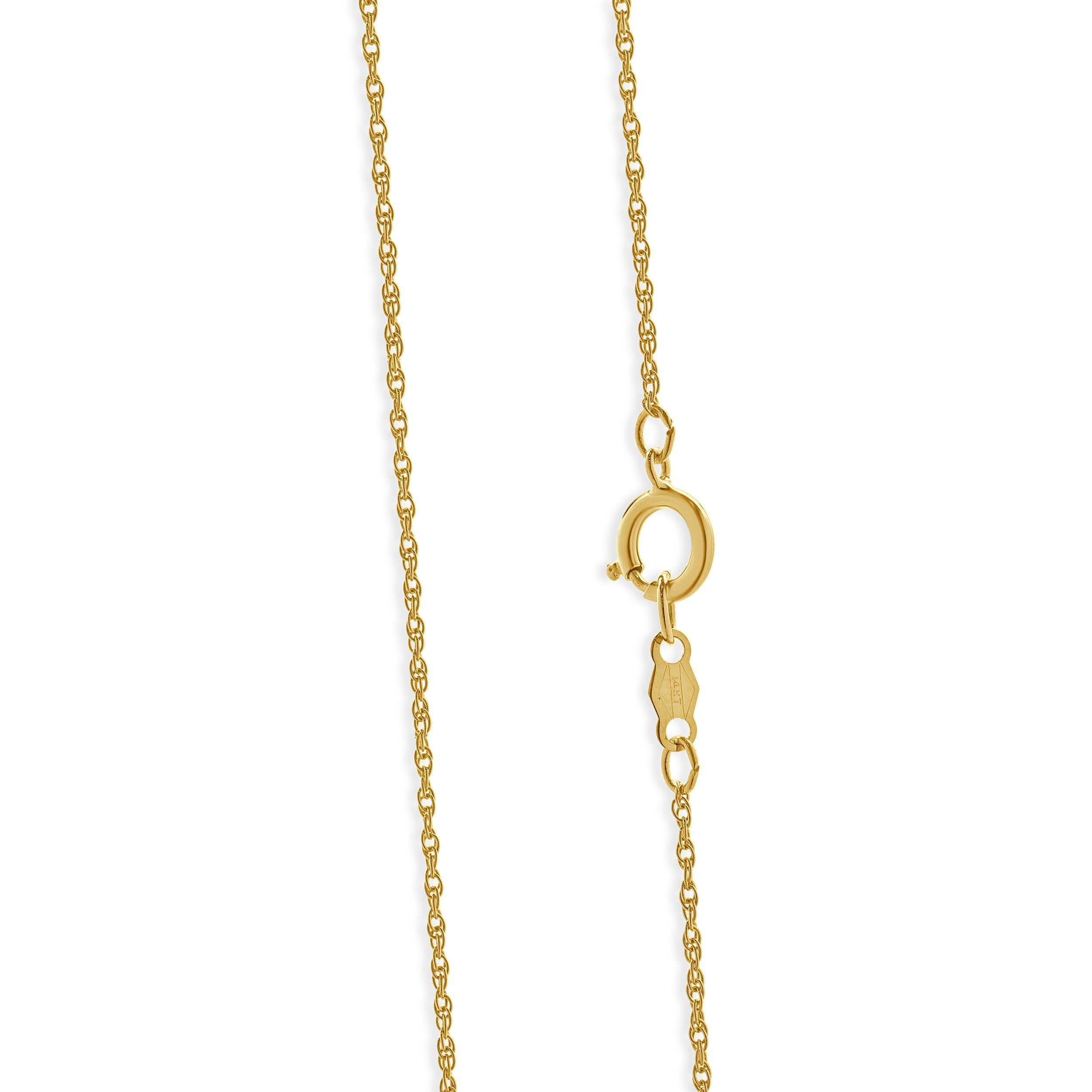Collana con cinque diamanti incastonati in oro giallo 14 carati In condizioni ottime in vendita a Scottsdale, AZ