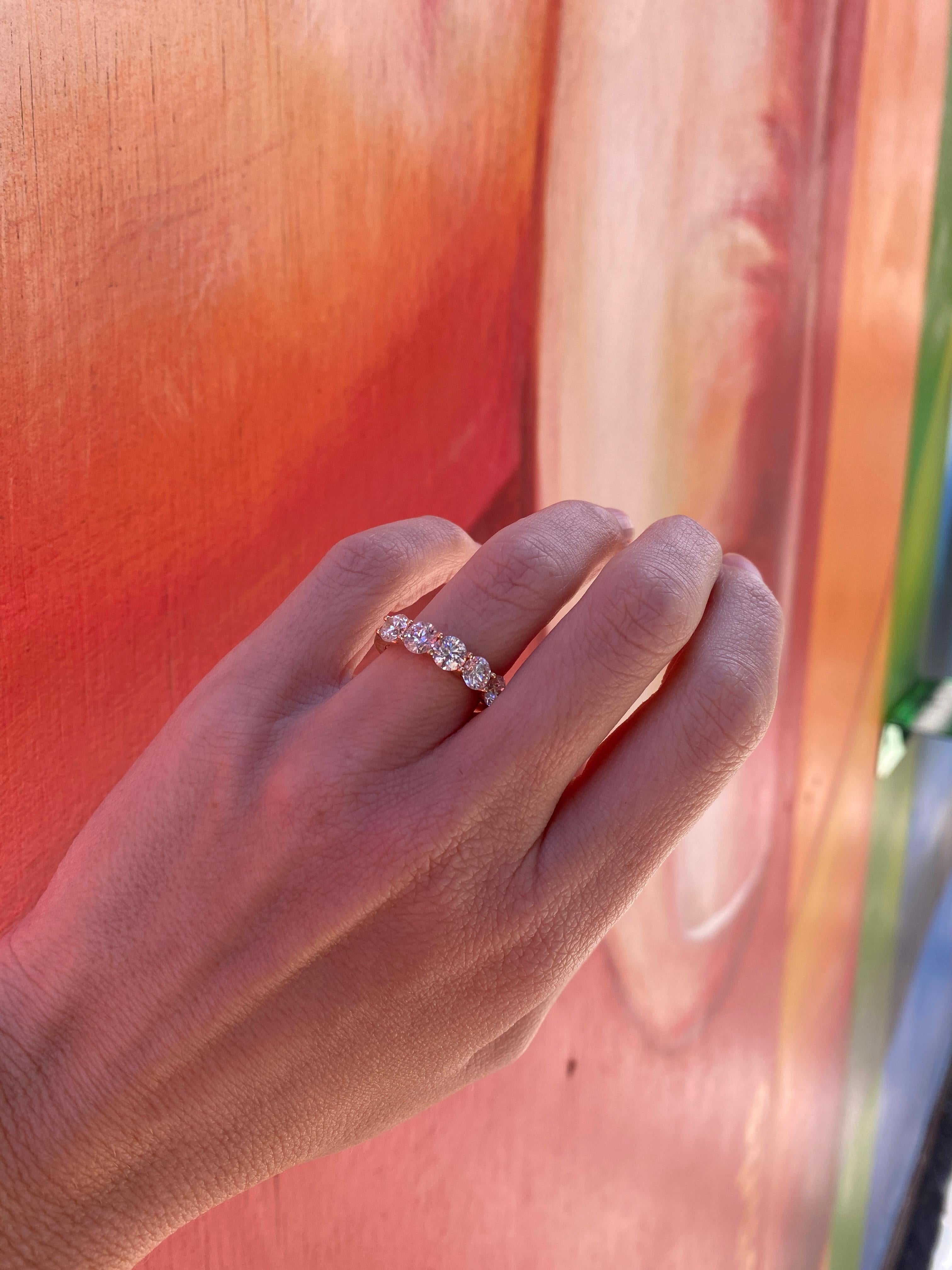 Bandeau en or jaune 14 carats à cinq pierres en diamant naturel en vente 5
