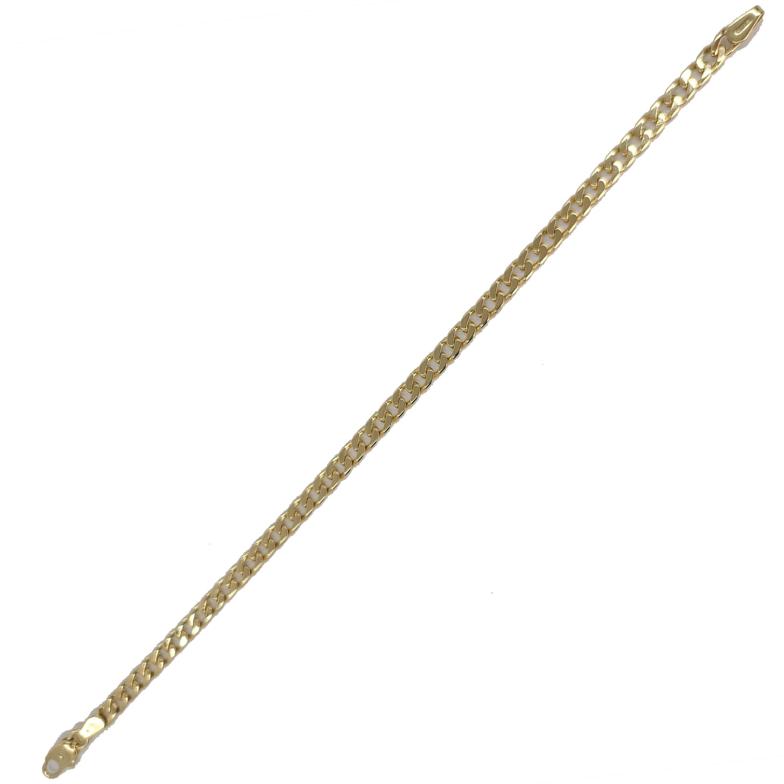  bracelet à maillons plats en or jaune 14 carats Pour femmes 