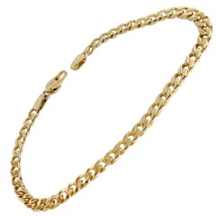 14 Karat Yellow Gold Flat Curb Link Bracelet