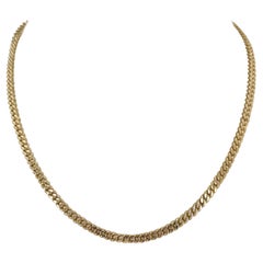 Yellow Gold Flat Curb Link Chain Necklace