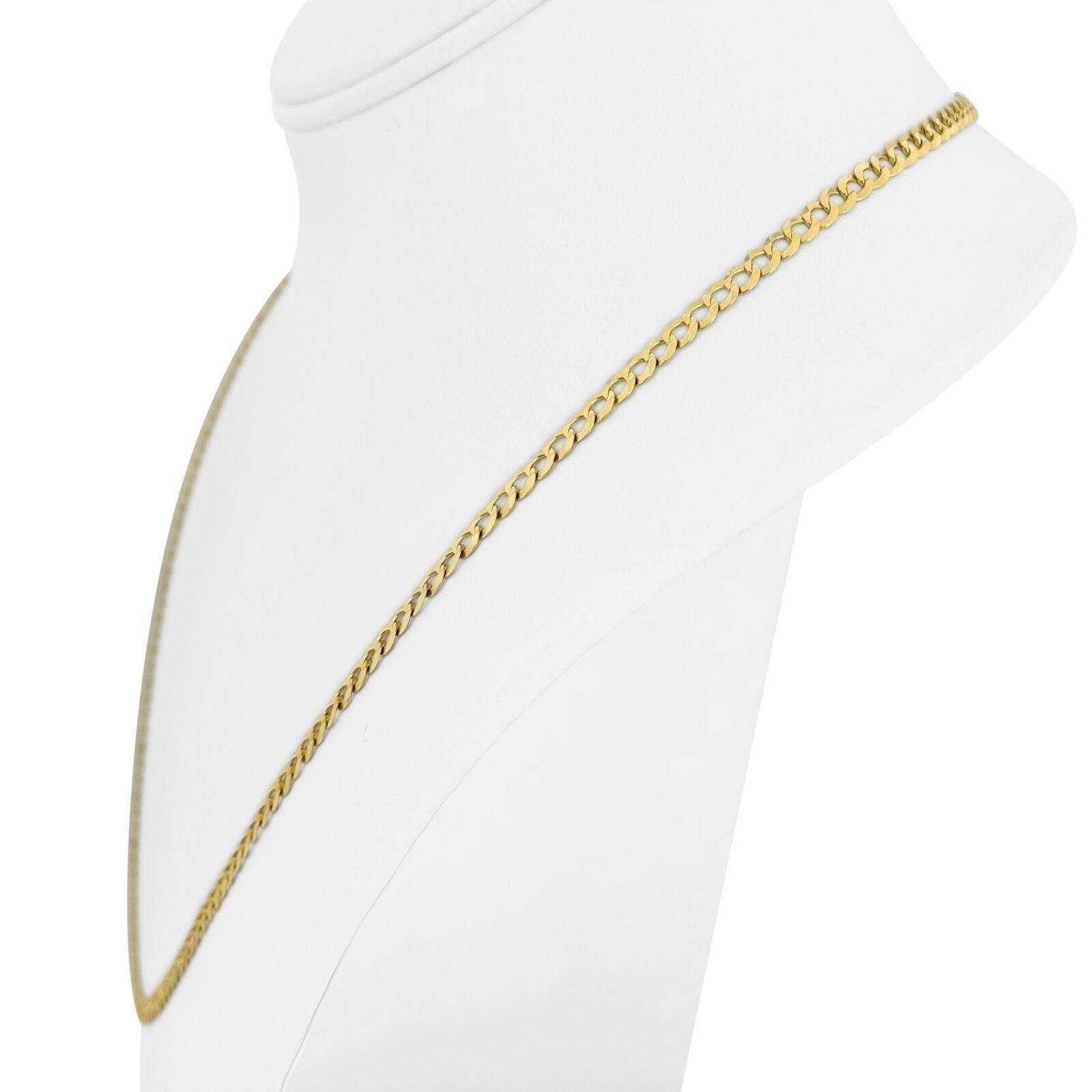 14k Yellow Gold 8.2g Flat 3.5mm Curb Link Chain Necklace 21.5