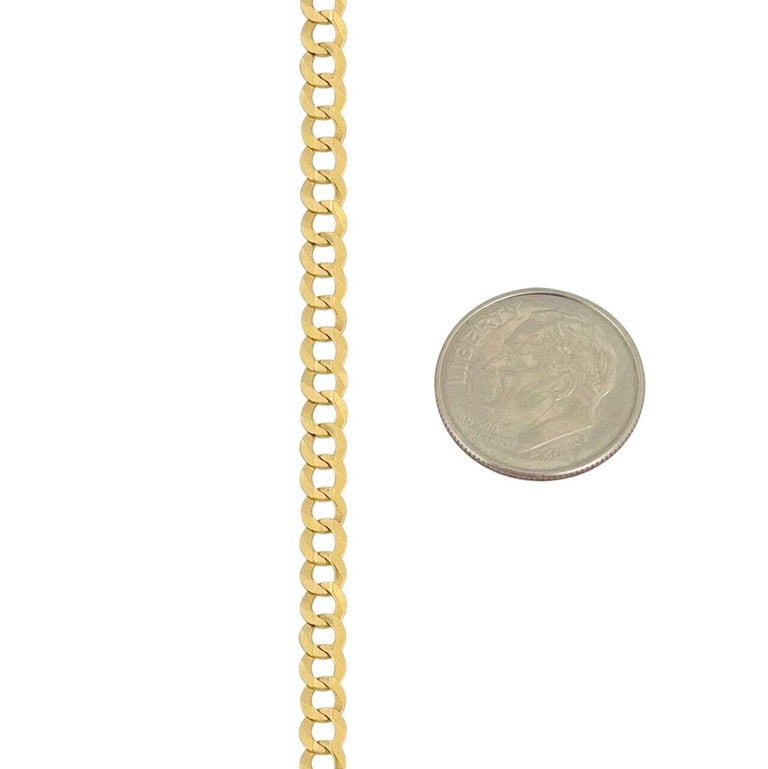 14K Yellow 1 mm Beaded Curb 18
