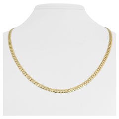 14 Karat Yellow Gold Flat Curb Link Chain Necklace