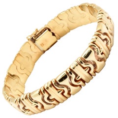 14 Karat Yellow Gold Flat Link Style Bracelet