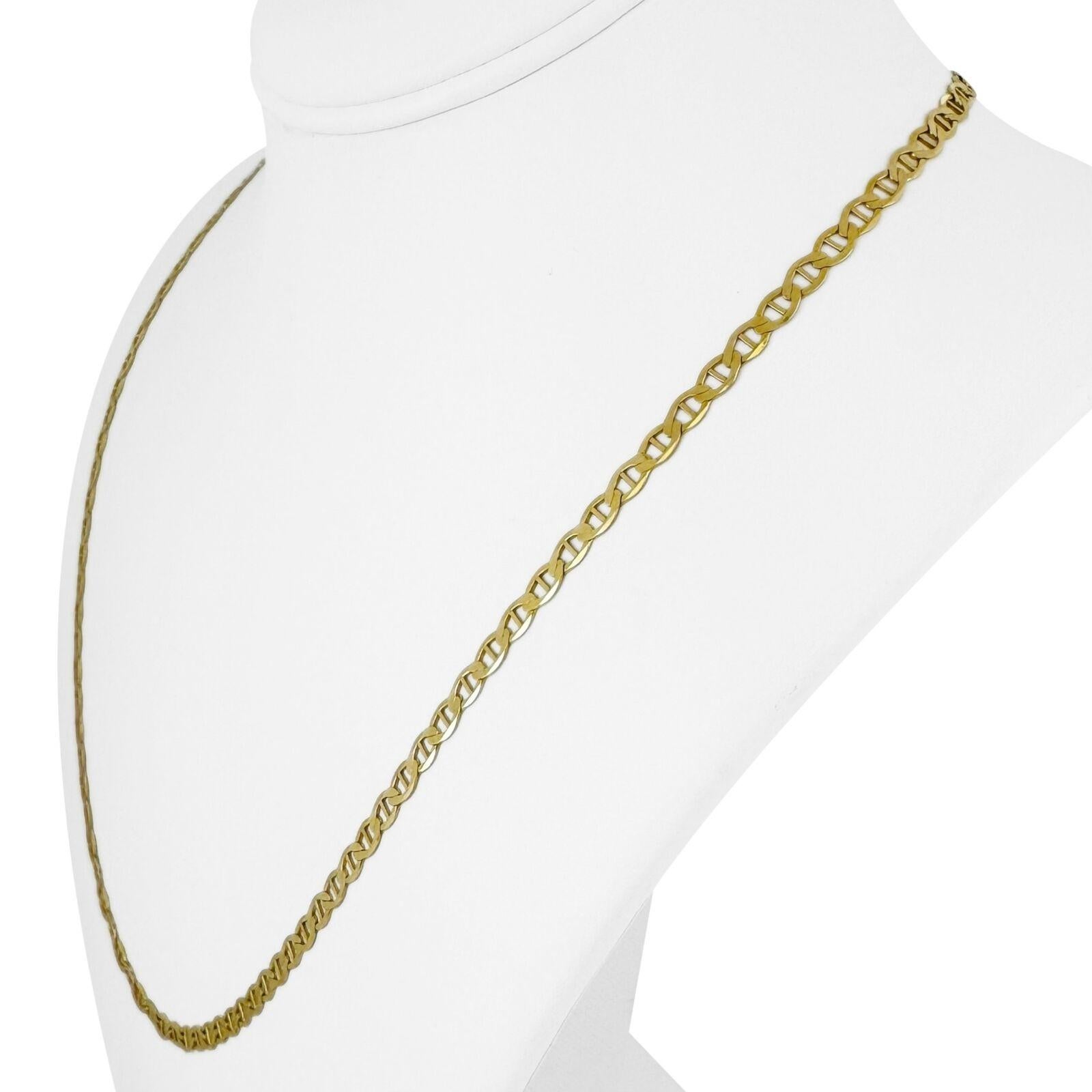 14k Gelbgold 8g flach poliert 4mm Mariner Gucci Link Kette Halskette 22