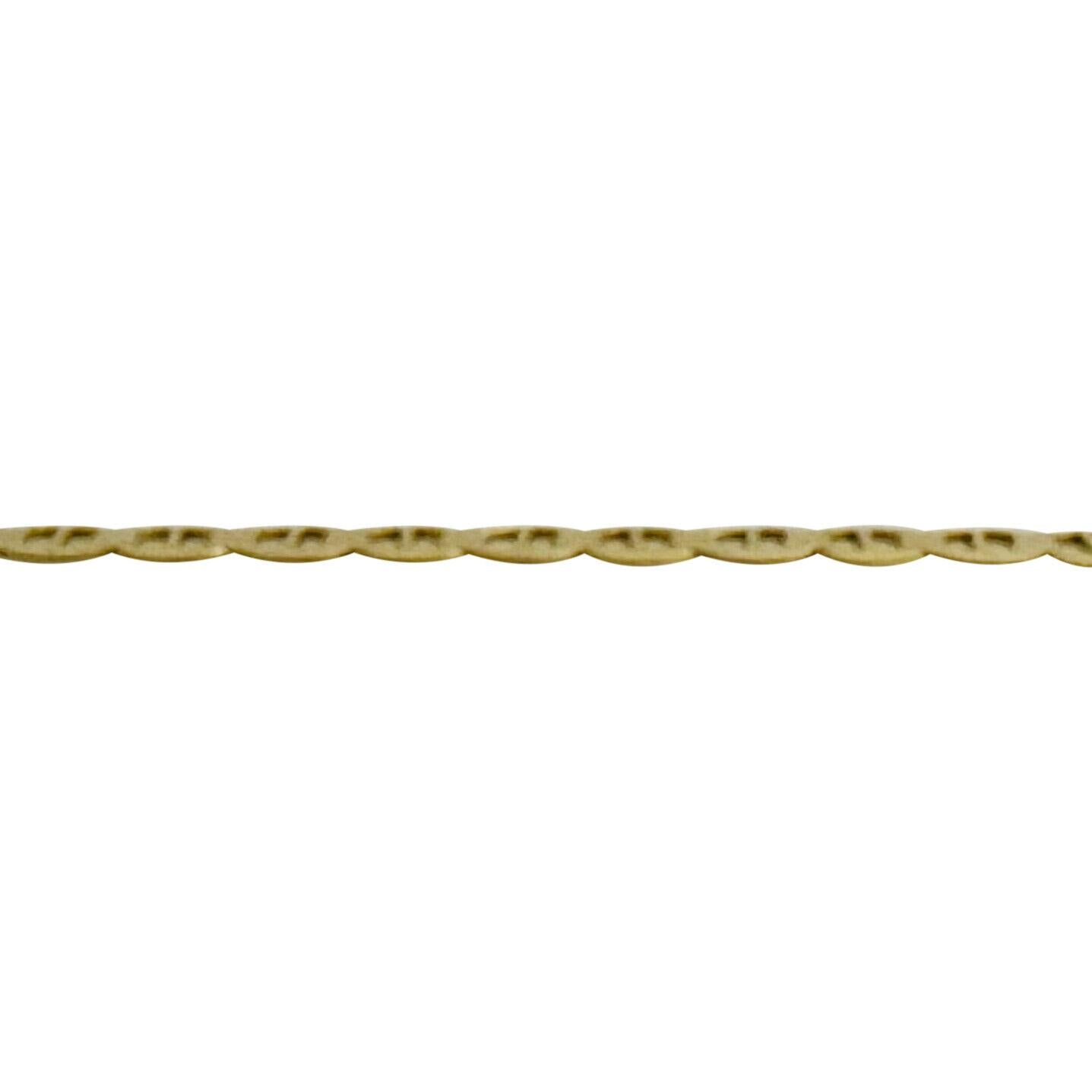 14 Karat Gelbgold Flache polierte Mariner Gucci Gliederkette Halskette für Damen oder Herren