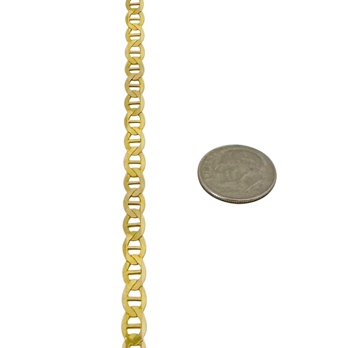 14 Karat Gelbgold Flache polierte Mariner Gucci Gliederkette Halskette 1