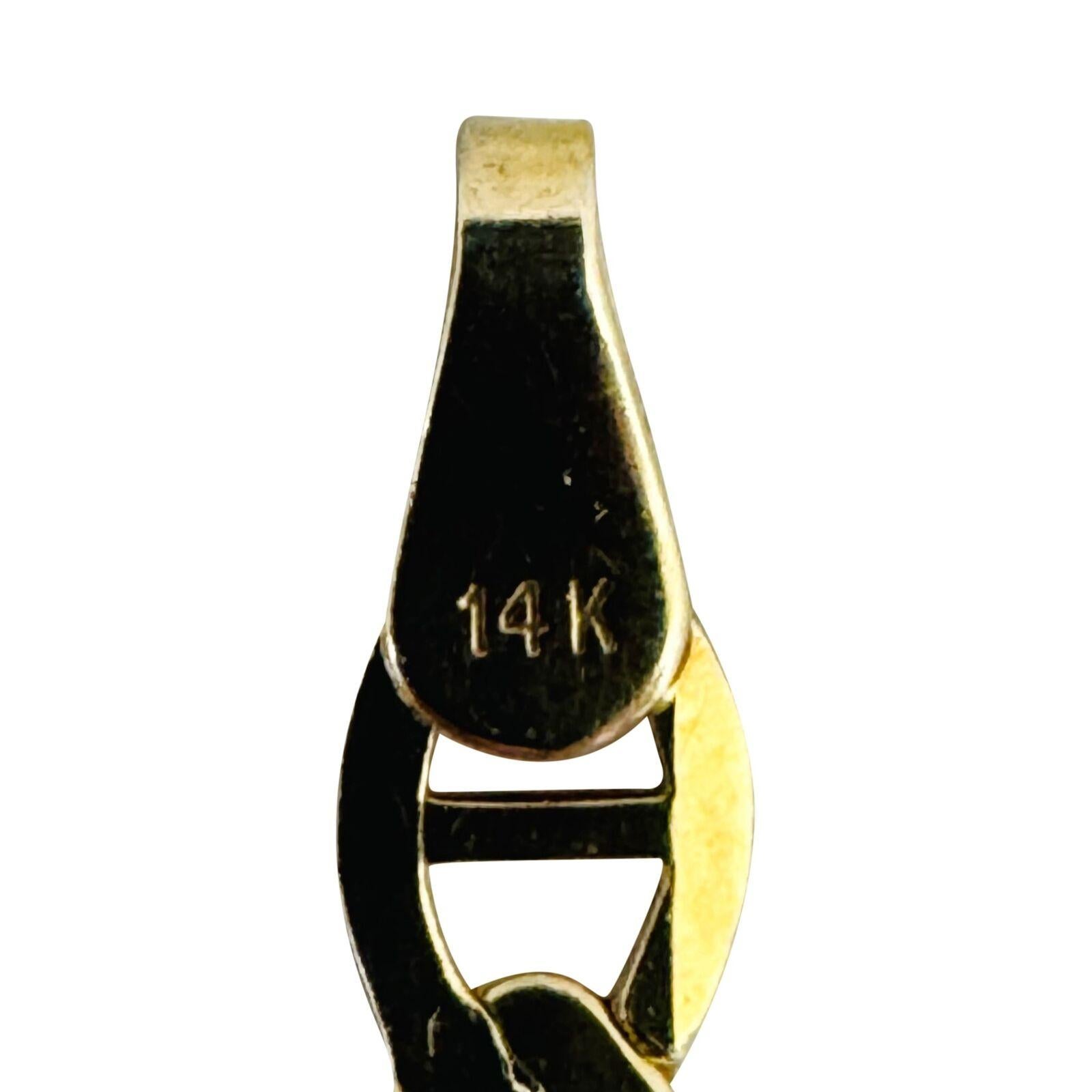 14 Karat Gelbgold Flache polierte Mariner Gucci Gliederkette Halskette 3