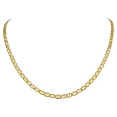 14 Karat Yellow Gold Flat Polished Mariner Gucci Link Chain Necklace 