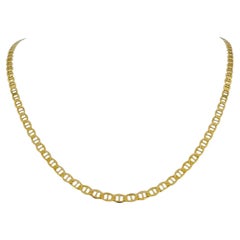 14 Karat Yellow Gold Flat Polished Mariner Gucci Link Chain Necklace