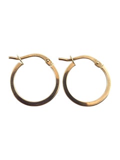 14 Karat Yellow Gold Flat Small Circle Hoop Earrings #18995