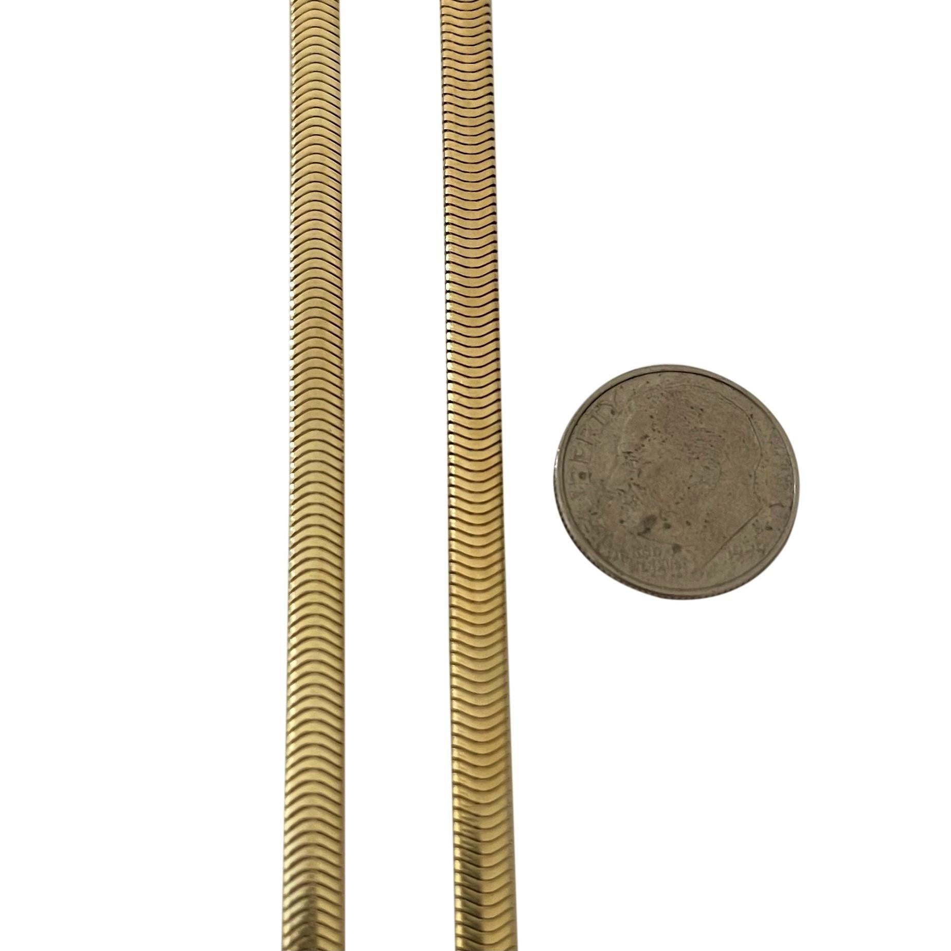 Women's 14 Karat Yellow Gold Flat Snake Link Chain Necklace
