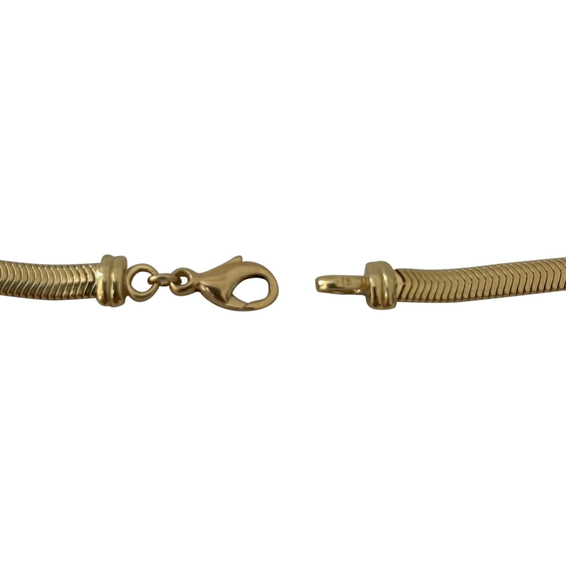 14 Karat Yellow Gold Flat Snake Link Chain Necklace 2
