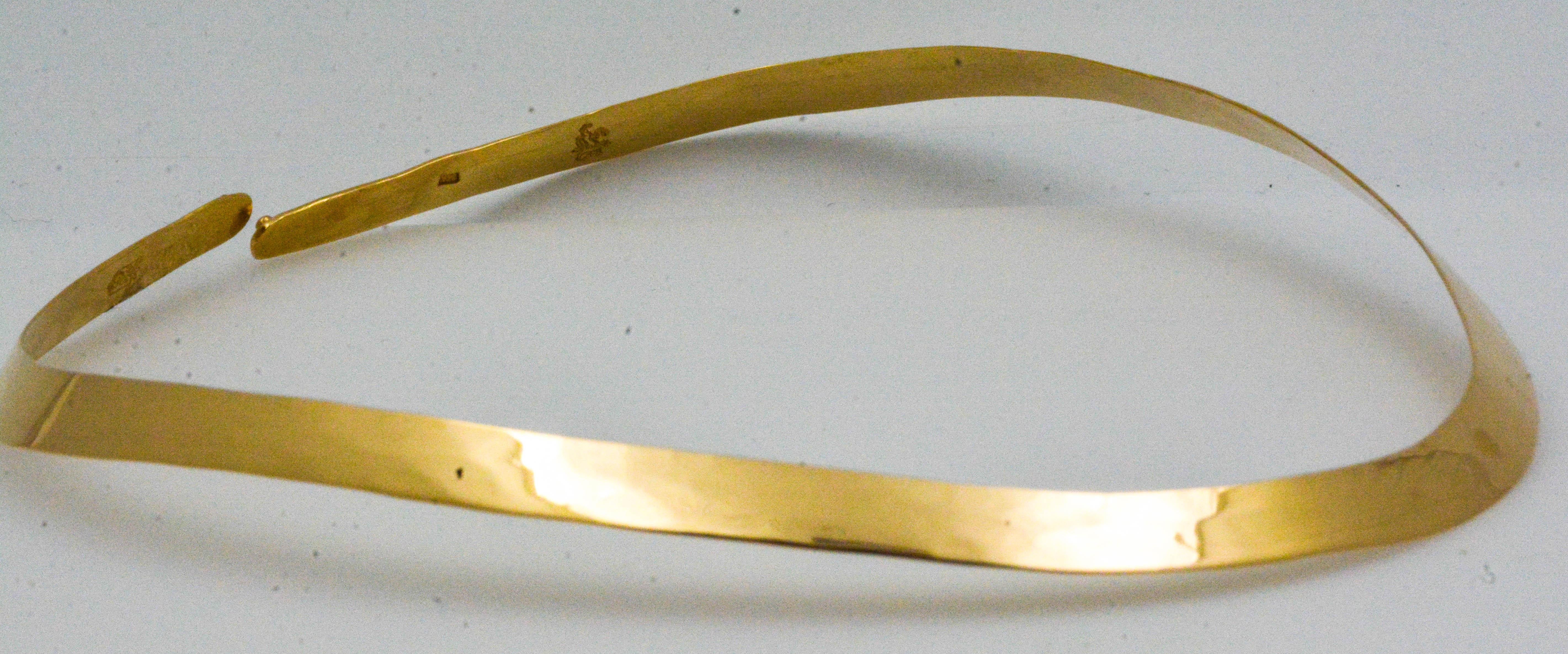 Women's 14 Karat Yellow Gold Flat Wire Collar Necklace