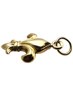 14 Karat Yellow Gold Fleur de Lis Pendant #24055