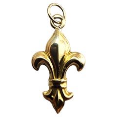 14 Karat Yellow Gold Fleur de Lis Pendant #24055