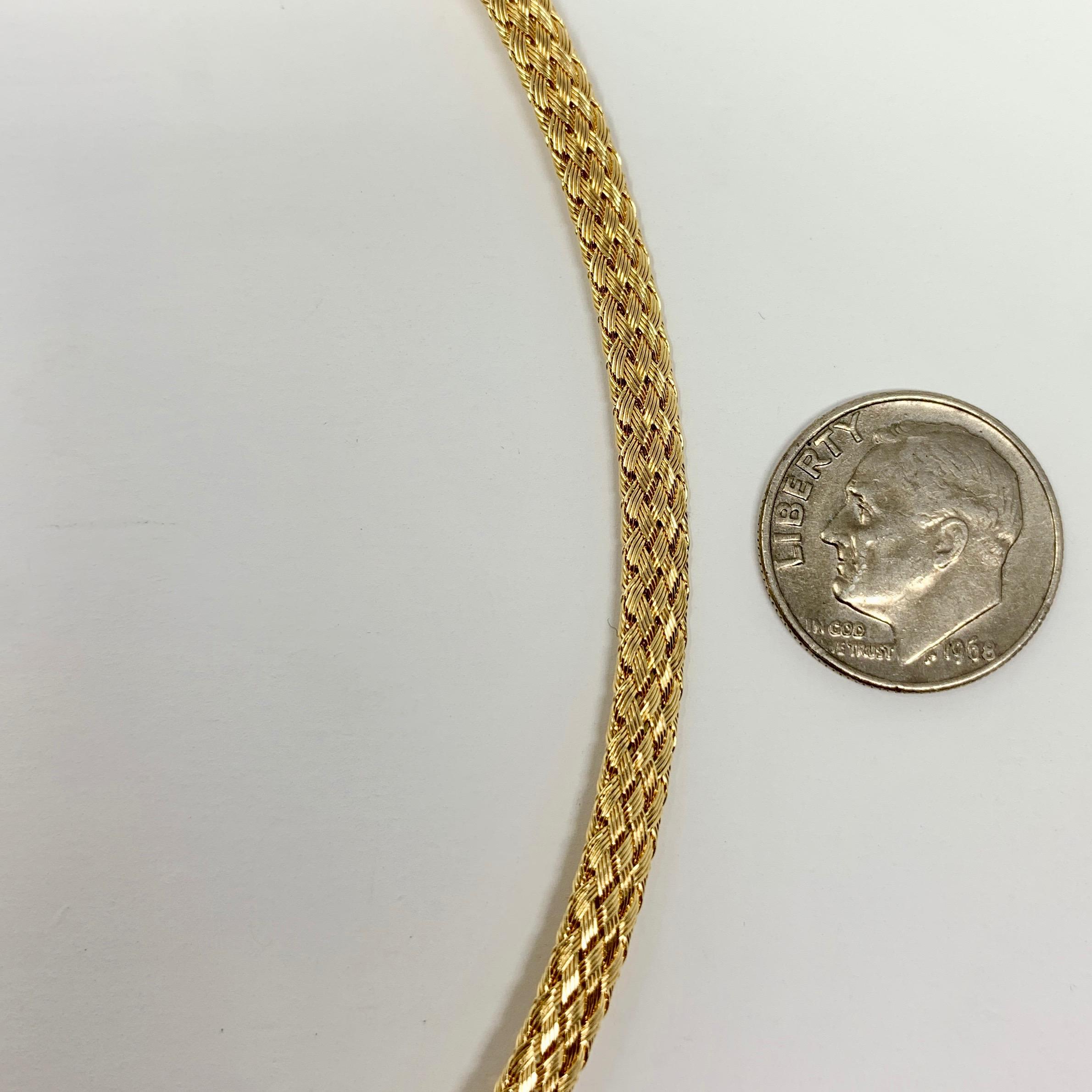 Women's 14 Karat Yellow Gold Flex Braided Weave Necklace