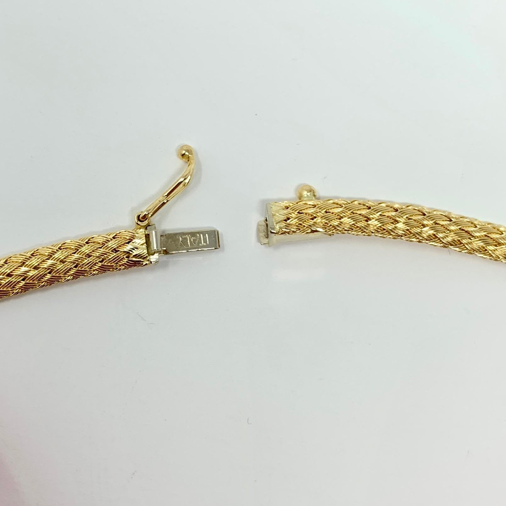 14 Karat Yellow Gold Flex Braided Weave Necklace 1