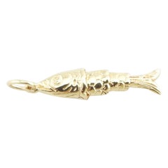 14 Karat Yellow Gold Flexible Fish Charm