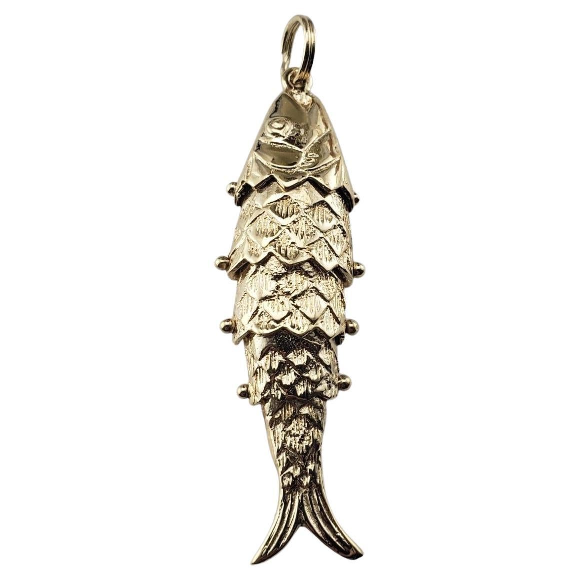 14 Karat Yellow Gold Flexible Fish Pendant #15513