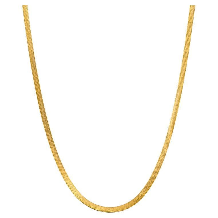14 Karat Yellow Gold Flexible Herringbone Necklace