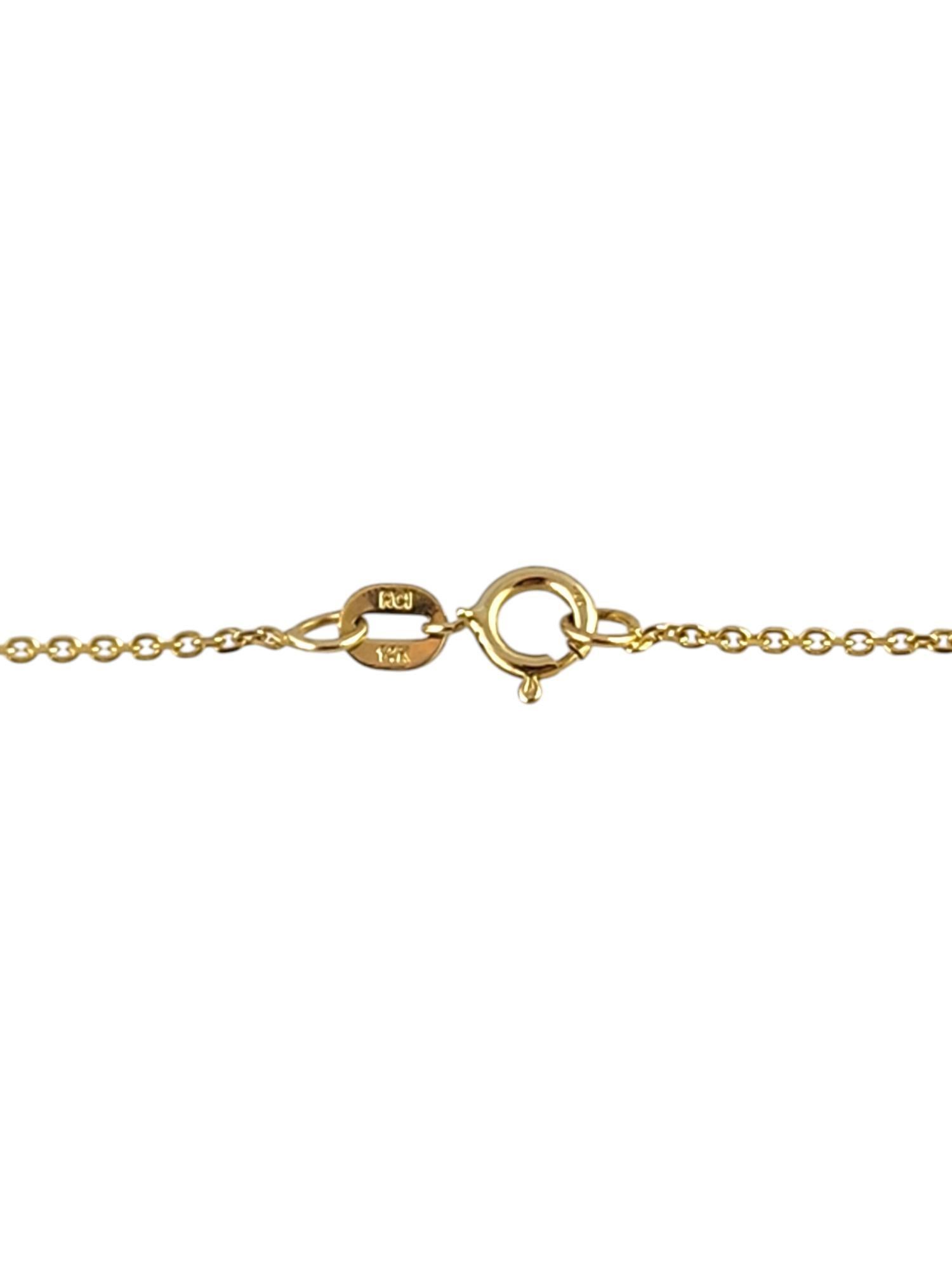 Collier flottant en or jaune 14 carats et perles noires n° 19337 Pour femmes en vente