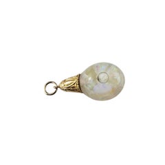 14 Karat Yellow Gold Floating Opal Pendant #20197