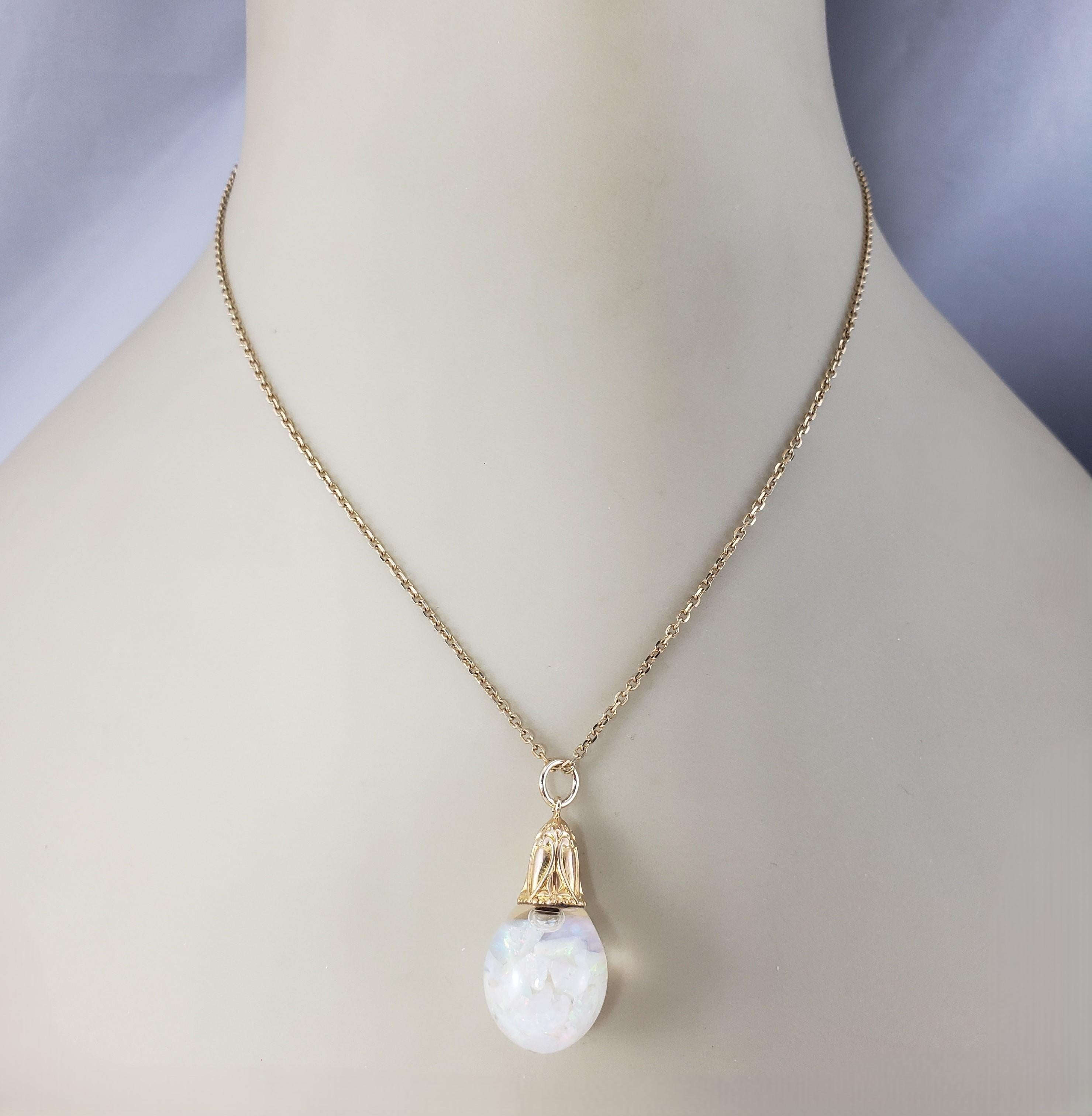 Pendentif opale flottante en or jaune 14 carats n° 20197 en vente 1
