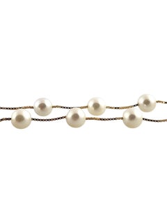 14 Karat Yellow Gold Floating Pearl Chain Necklace #19335
