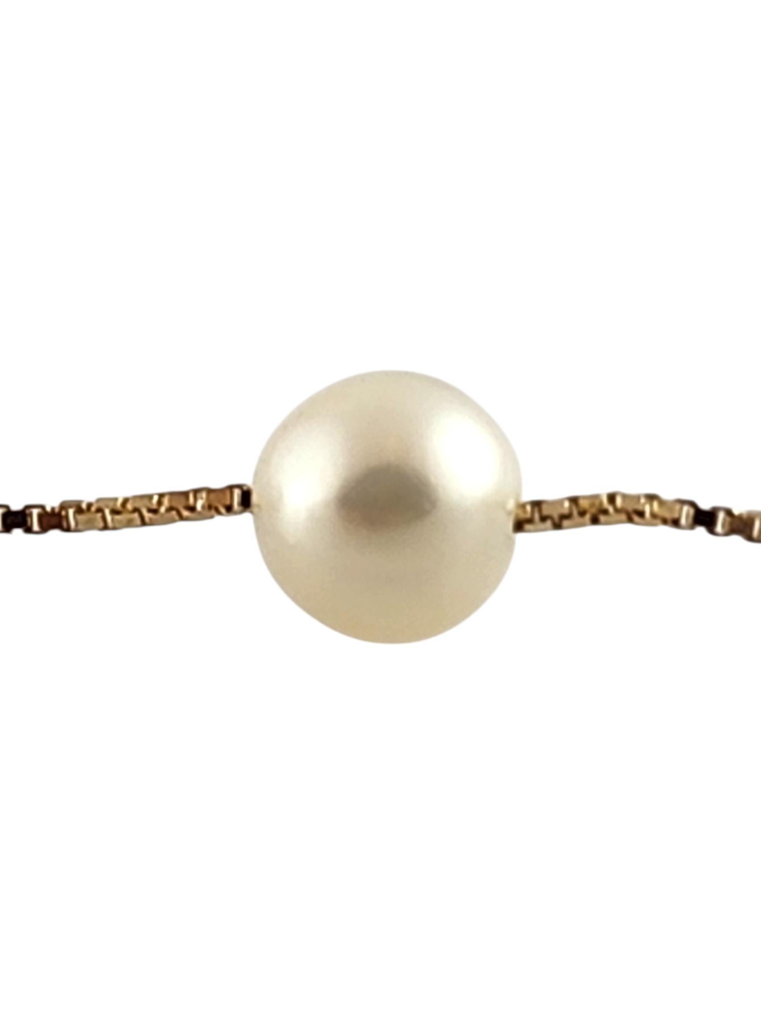Chaîne collier à perles flottantes en or jaune 14 carats n° 19335 Bon état - En vente à Washington Depot, CT